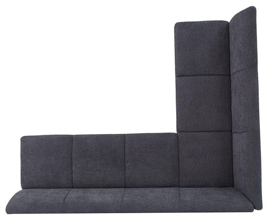Bronx Dark Grey Fabric Corner Dining Bench - LHF