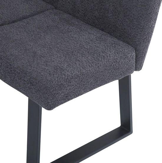 Bronx Dark Grey Fabric Corner Dining Bench - LHF
