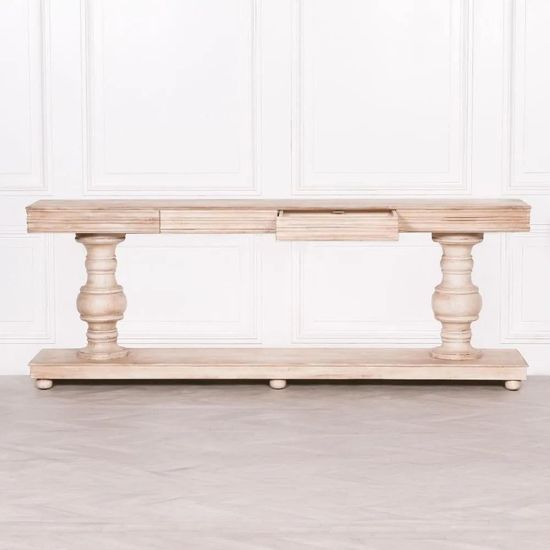 Clearance - Mango Wood 2 Drawer Large Console Table - FSS15830