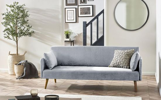 Andi Grey Fabric 2 Seater Click Clack Sofa Bed