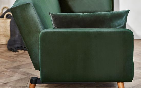 Andi Green Fabric 2 Seater Click Clack Sofa Bed