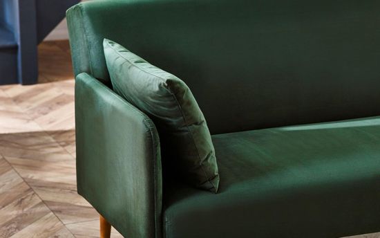 Andi Green Fabric 2 Seater Click Clack Sofa Bed