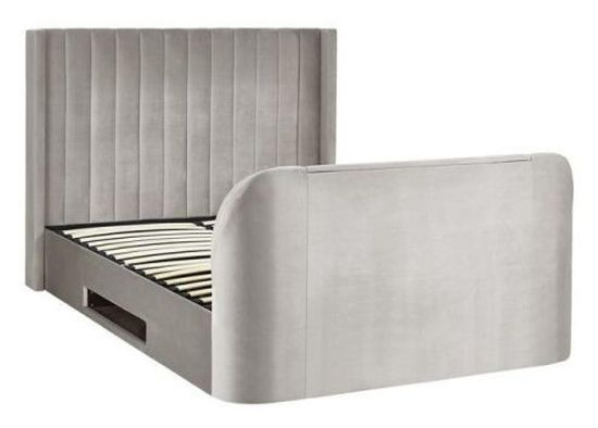 Clara Light Grey Fabric Liftup Ottoman Tv Bed