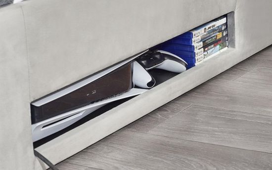 Clara Light Grey Fabric Liftup Ottoman Tv Bed