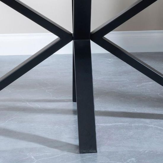 Ezra Grey Dining Set with Spider Legs - Ace Beige Fabric Swivel Dining Chair