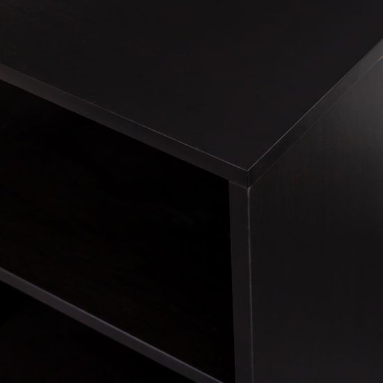 Clearance - Ferrero Black and Woven Rattan 1 Door Cabinet