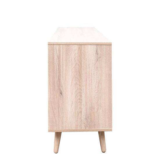 Clearance - Ferrero Natural and Woven Rattan 3 Door Medium Sideboard - 120cm