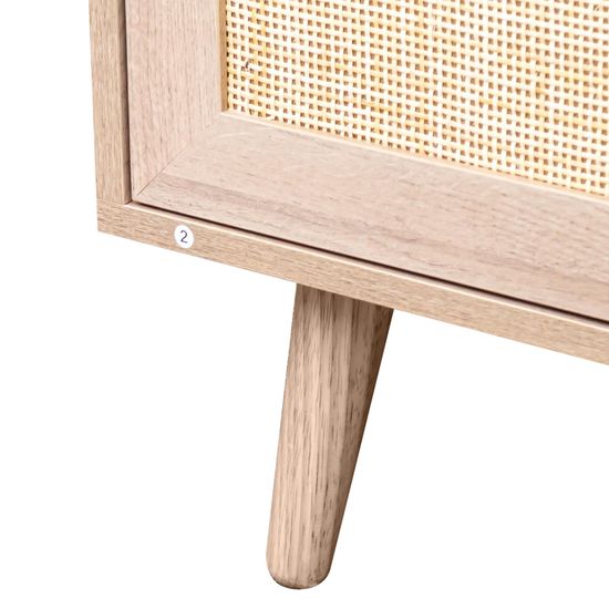 Clearance - Ferrero Natural and Woven Rattan 3 Door Medium Sideboard - 120cm