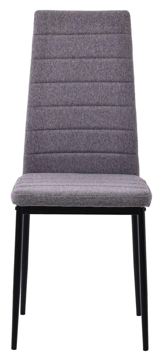 Maldon Grey Ceramic Dining Set - Lido Dark Grey Fabric Dining Chair with Black Legs