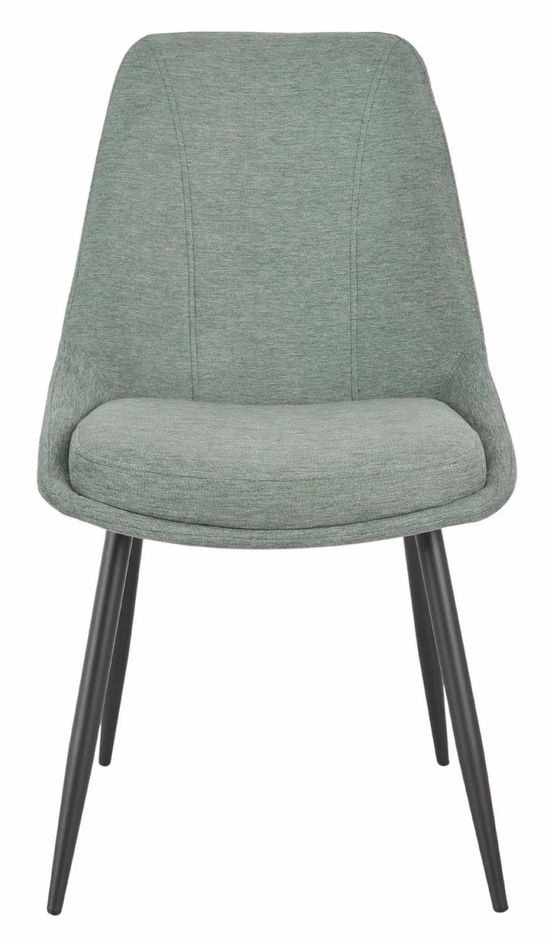Hayden White Ceramic Extending Dining Set - Darwin Green Fabric Dining Chair