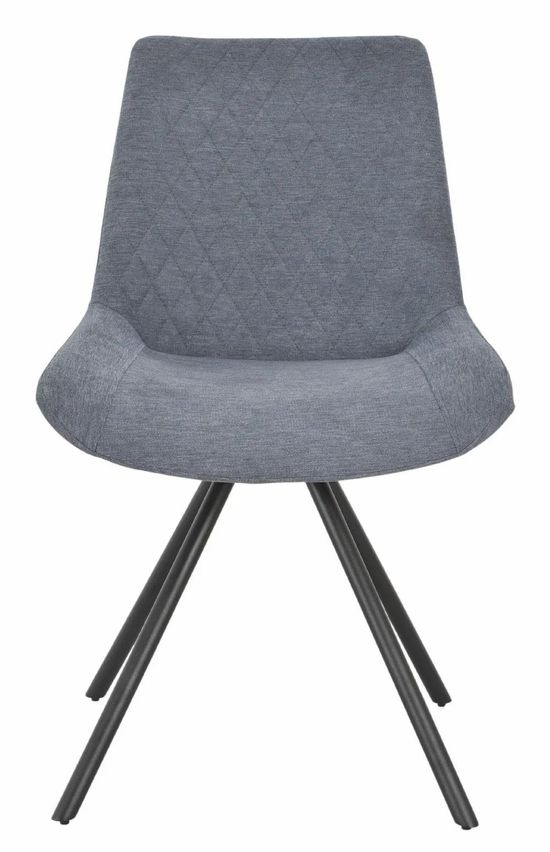 Apollo White Ceramic Extending Dining Set - Boden Dark Grey Fabric Swivel Dining Chair