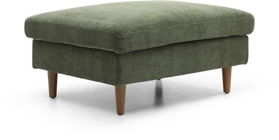 Clearance - Scott Eryx Chenille Olive Green Fabric Ottoman Footstool - FSS15913
