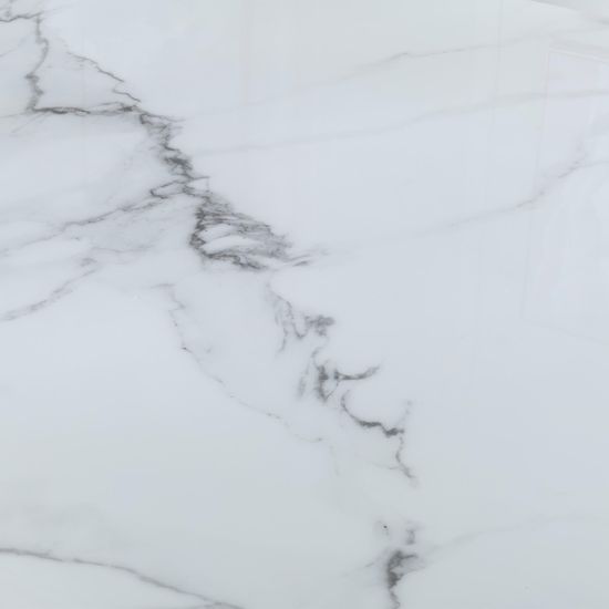 Madrid White Marble Dining Set - Knocker Back Black Velvet Fabric Dining Chair with Black Wooden Legs