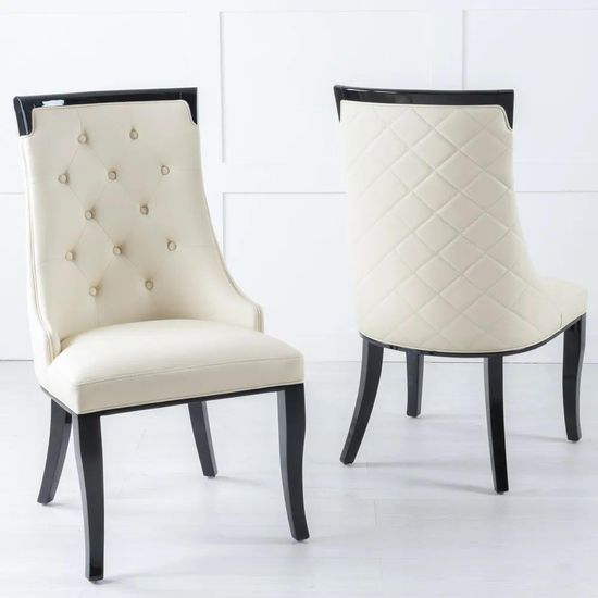 Milan Grey Marble Dining Set - Carmela Cream Leather Dining Chair