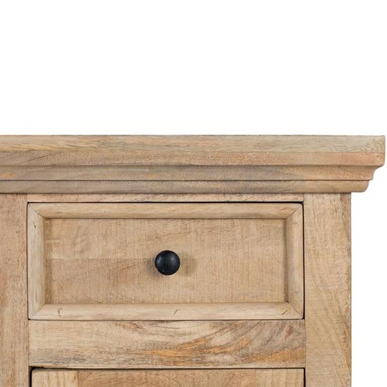 Jaylene Louvered Mango Wood Double Pedestal Desk