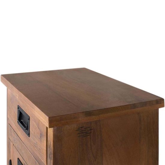 Iron Works Mango Wood 1 Door Bedside Cabinet