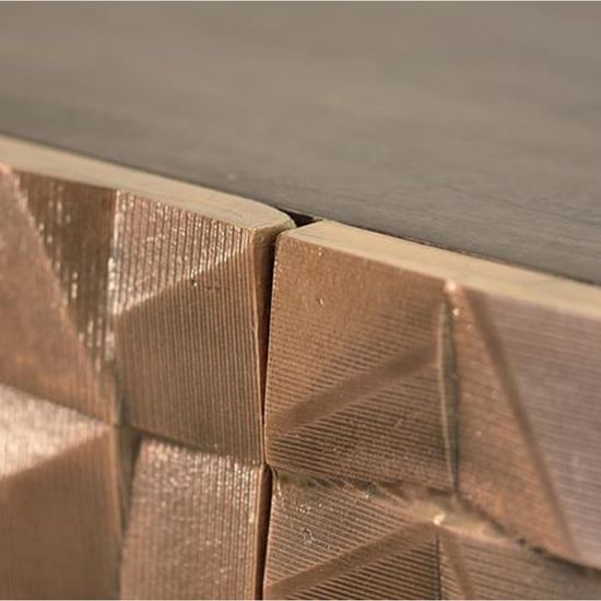 Pinole Copper Geometric Mango Wood 3 Door Medium Sideboard - 140cm