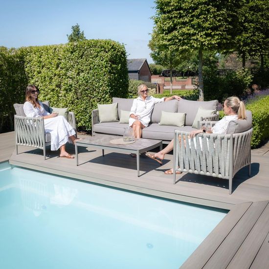 Maze Milan Cool Linen 3 Seater Garden Sofa Set