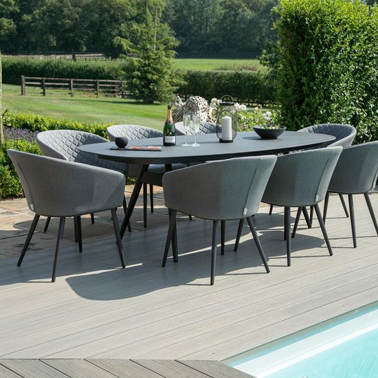 Maze Ambition Flanelle 8 Seater Oval Garden Dining Set