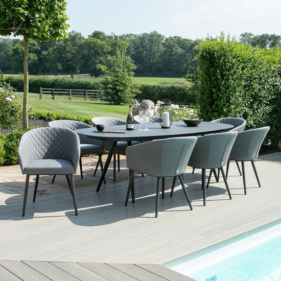 Maze Ambition Flanelle 8 Seater Oval Garden Dining Set