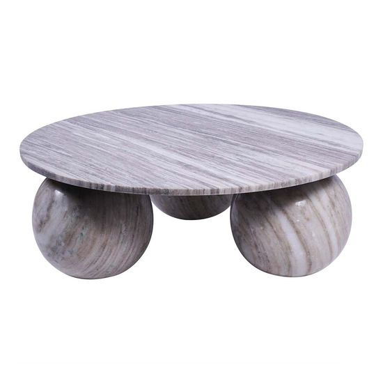 Libra Salento Grey Marble Round Coffee Table