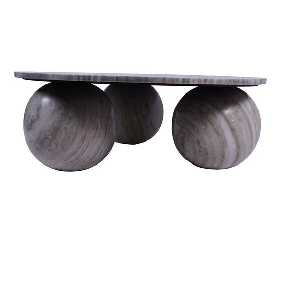 Libra Salento Grey Marble Round Coffee Table