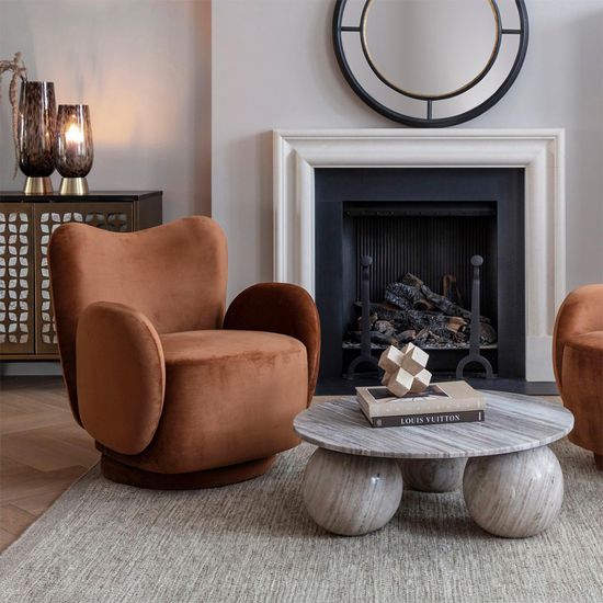 Libra Salento Grey Marble Round Coffee Table