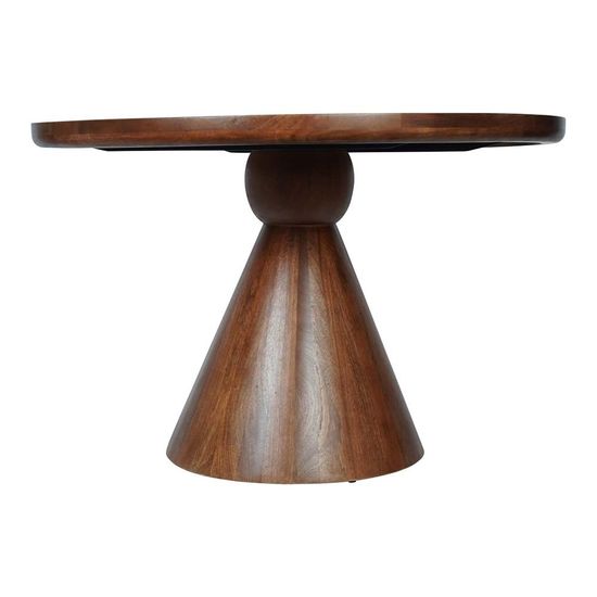 Libra Monterey Dark Wood 4 Seater Round Pedestal Dining Table - 116.5cm