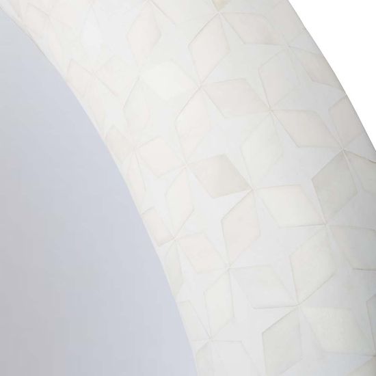 Libra Aspen White Bone Inlay Round Mirror