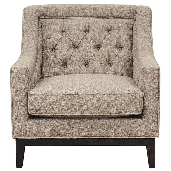 Libra Theodore Dark Taupe Buttoned Armchair
