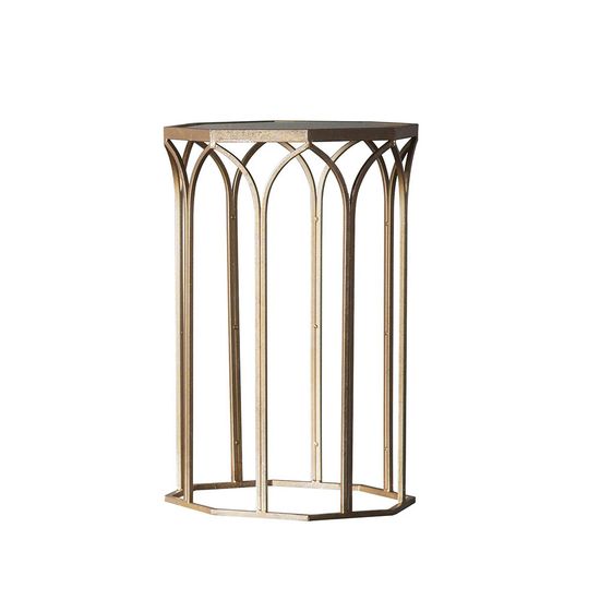 Clearance - Canterbury Mirrored and Gold Round Side Table - A115