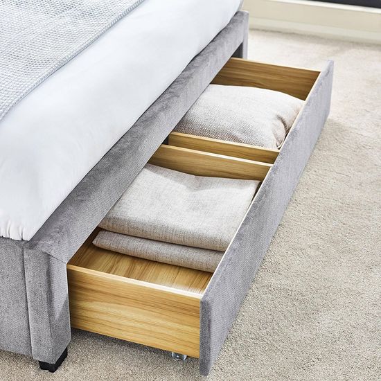 Mayfair Grey Fabric 4 Drawer Storage Bed - Sizes Available
