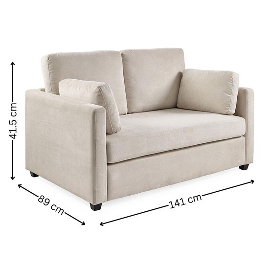 Ottilie Beige Fabric 2 Seater Sofa