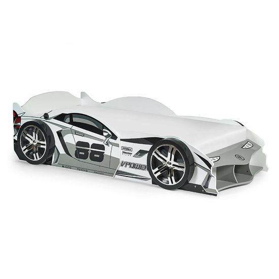 Storm Grey High Gloss Race Car Bed