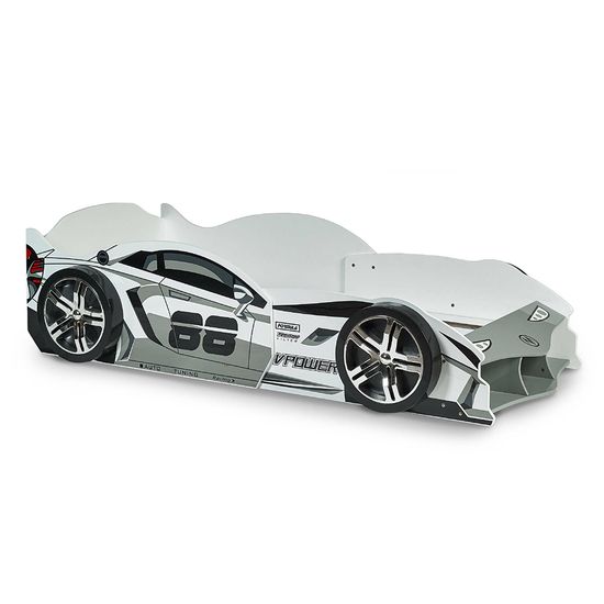 Storm Grey High Gloss Race Car Bed