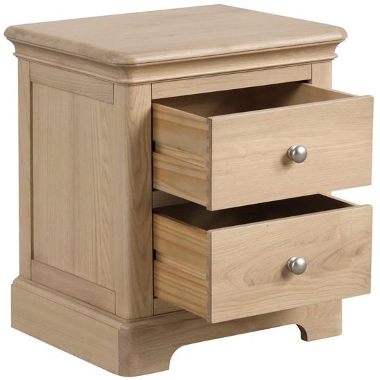 Romford Oak 2 Drawer Bedside Cabinet