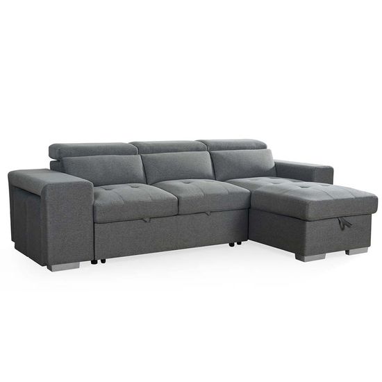 Artemis Grey Fabric Pull Out Universal Corner Sofabed