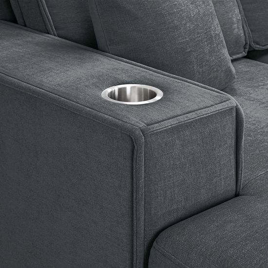 Milan Grey Fabric U Shape Sofabed