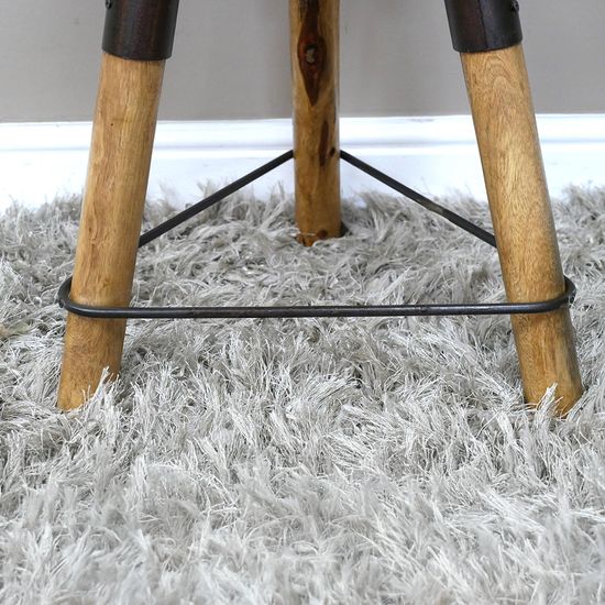 Dutch Mango Wood and Metal Round Adjustable Stool