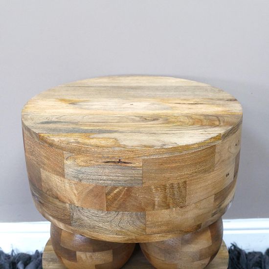 Dutch Mango Wood Small Round Side Table - 40cm