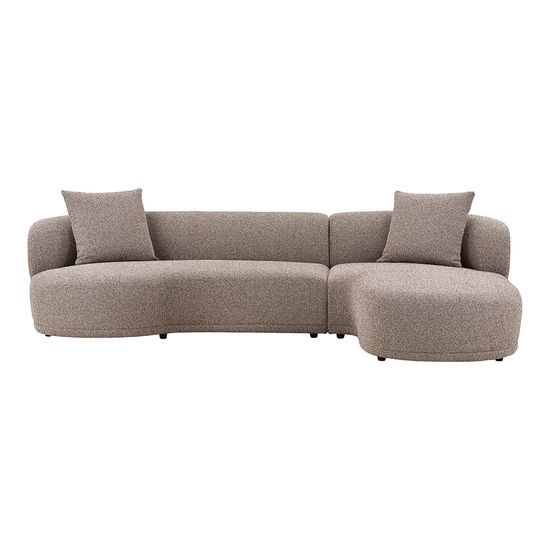 Kingston Brown Fabric Lounge Sofa - RHF