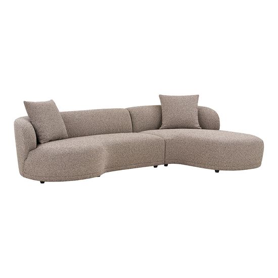 Kingston Brown Fabric Lounge Sofa - RHF