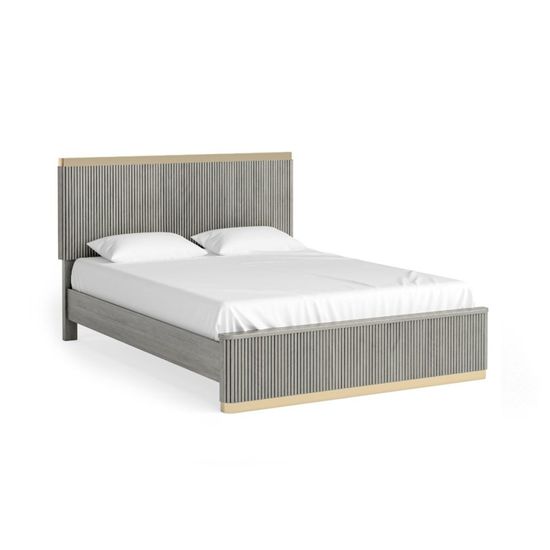 Isabella Grey Fluted Bed - Sizes Available