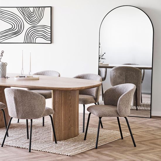 Madrid Black Arch Floor Standing Mirror - 90cm x 180cm