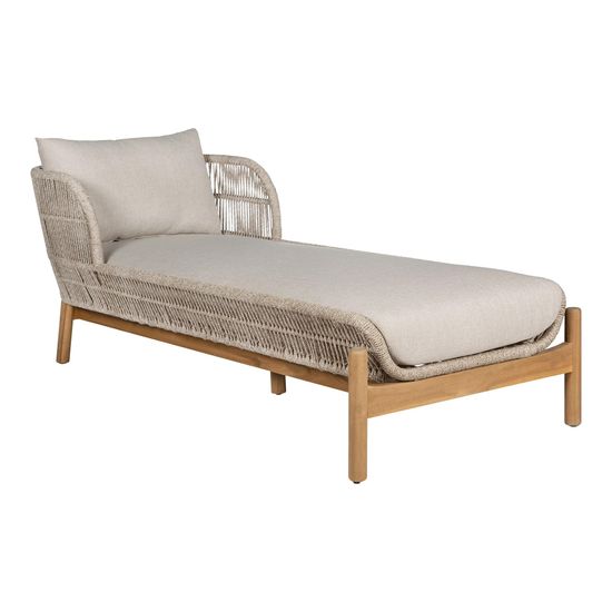 Terracina Beige Rope Garden Sun Lounger