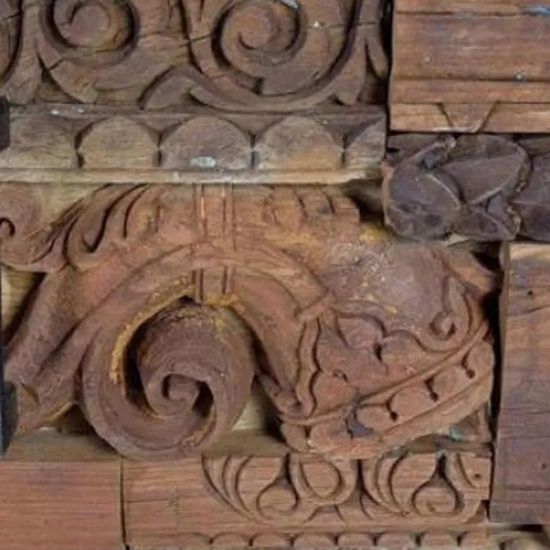 Omao Carved Mango Wood Storage Large TV Unit