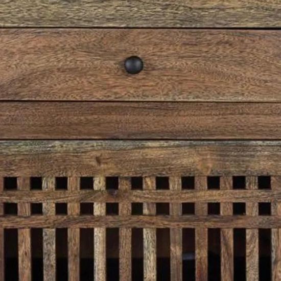 Uvalda Acacia Wood Slatted 3 Door Extra Large Sideboard - 180cm