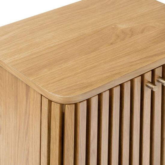 Soho Oak 2 Door Slatted Bedside Table