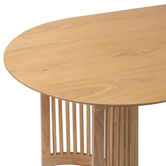 Soho Oak 8 Seater Oval Dining Table with Slatted Base - 200cm