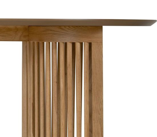 Soho Oak 8 Seater Oval Dining Table with Slatted Base - 200cm